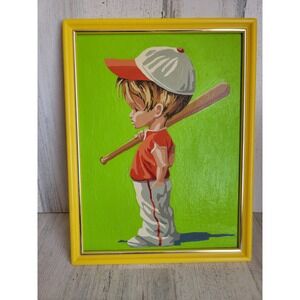 Vintage baseball boy kid bat hanging home decor unique child rustic style